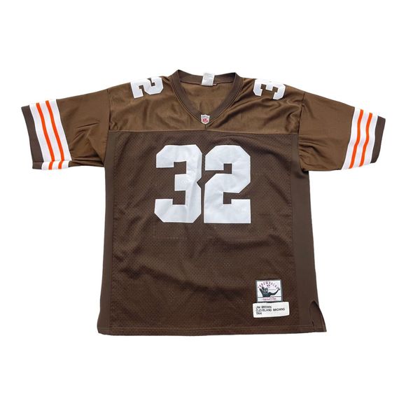 1964 Cleveland Browns #32 Jim Brown Mitchell And Ness Throwback Jersey Sz 54